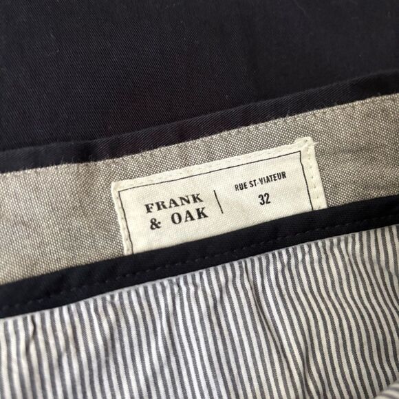 Men's Navy Pants FRANK & OAK size 32x32 the Newport chino trouser - Picture 6 of 7